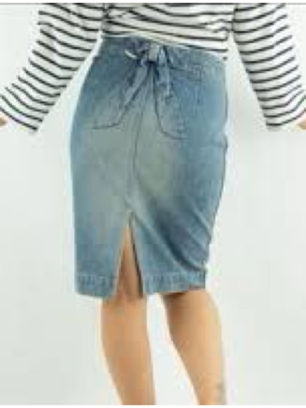 Marc Jacobs vintage grunge Light Blue Denim bow Pencil Skirt size 2